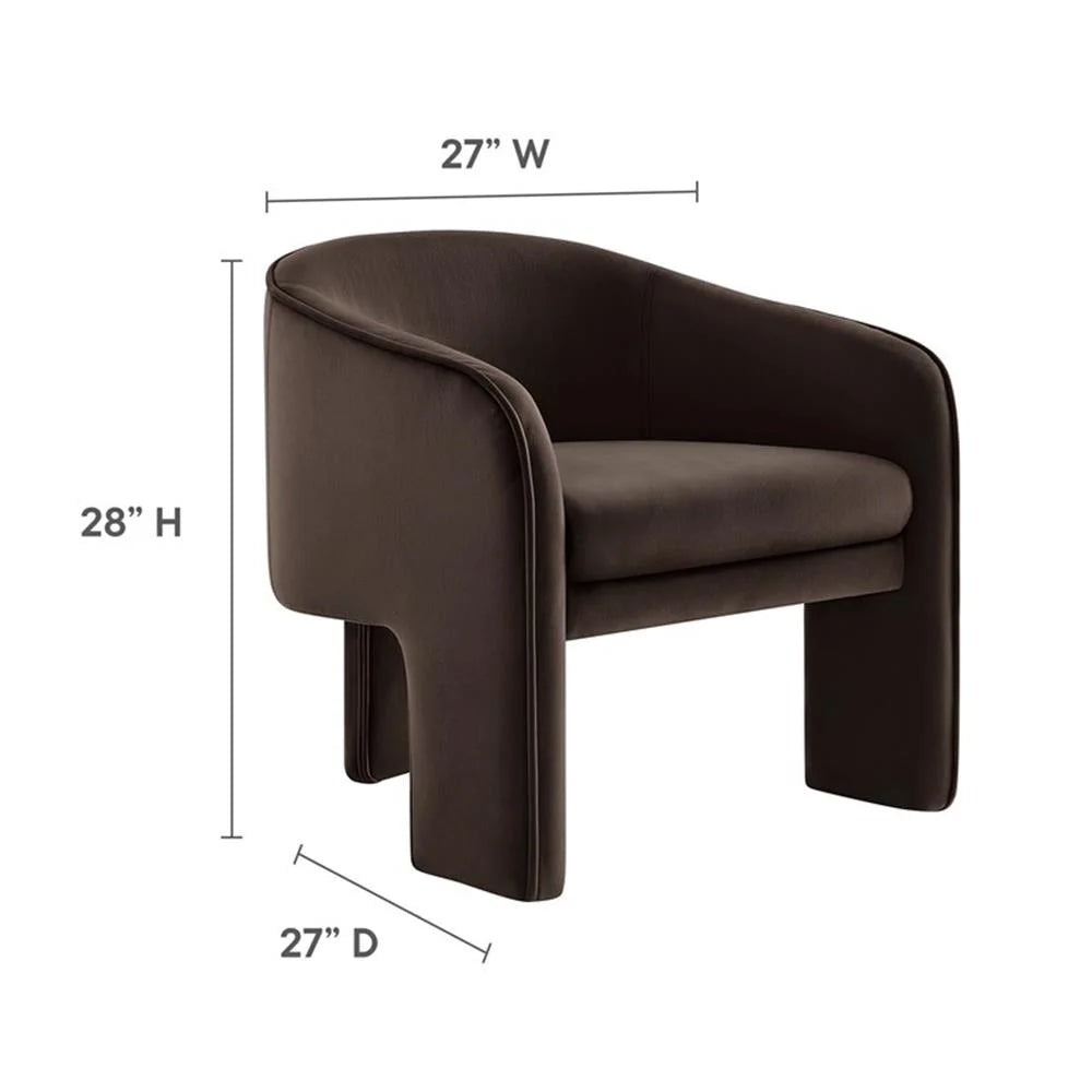 Contemporary Accent Armchair in Chocolate Brown