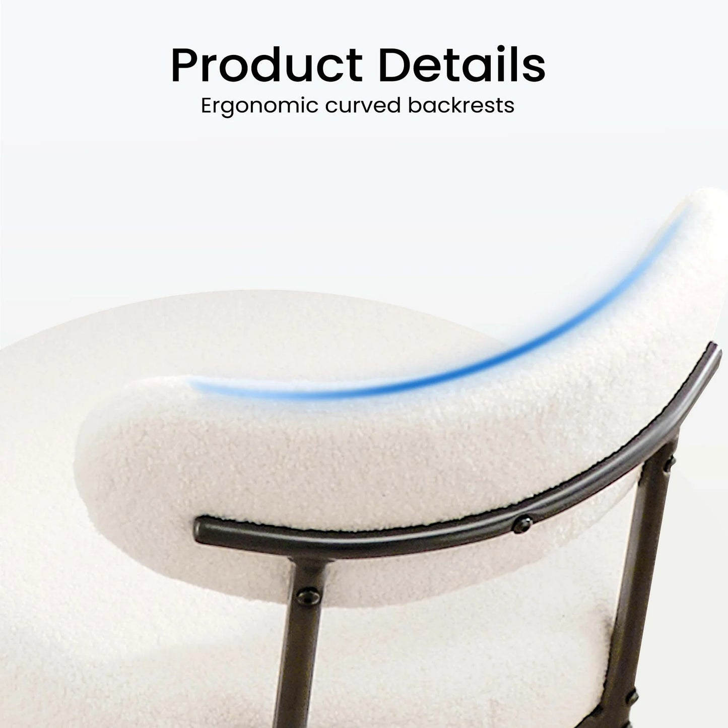 Dining Chairs, Mid Century Modern Round Dining Room Chairs for Vanity For Living Room Set of 2, White