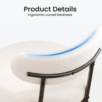 Dining Chairs, Mid Century Modern Round Dining Room Chairs for Vanity For Living Room Set of 2, White