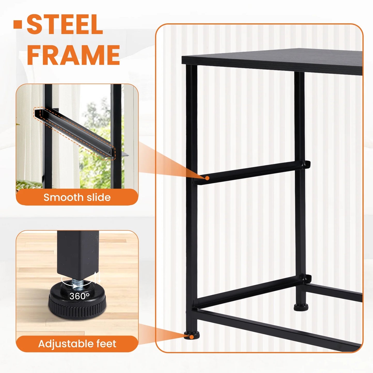 Nightstand, End Table Side Table with 2 Fabric Drawers Bedside Table for Bedroom, Closet