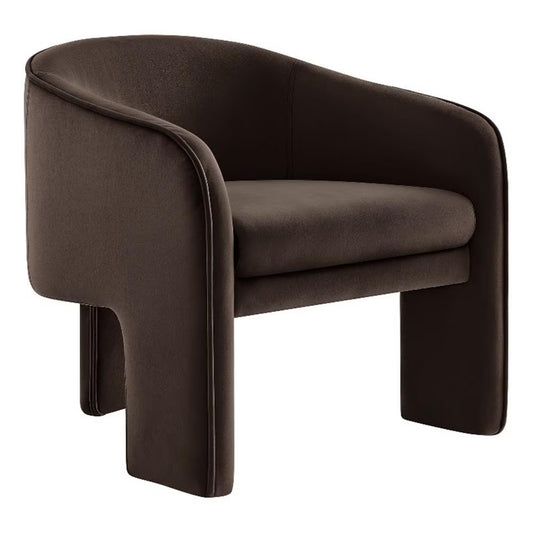 Contemporary Accent Armchair in Chocolate Brown