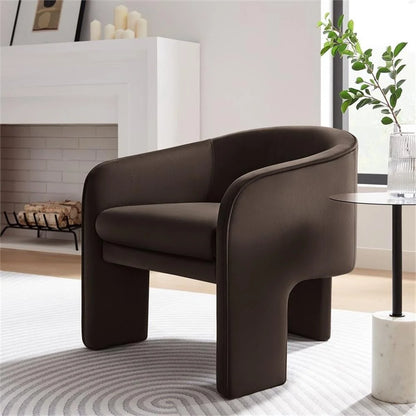 Contemporary Accent Armchair in Chocolate Brown