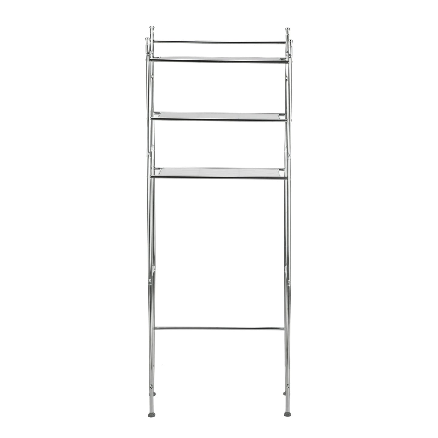 3-Shelf Over-the-Toilet Steel Storage Rack, Chrome Finish