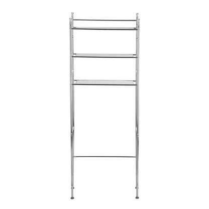 3-Shelf Over-the-Toilet Steel Storage Rack, Chrome Finish