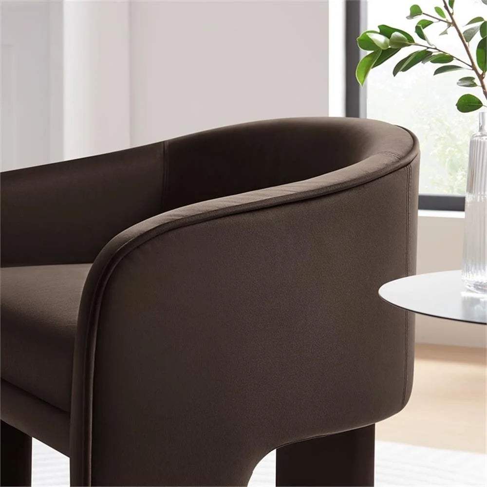 Contemporary Accent Armchair in Chocolate Brown