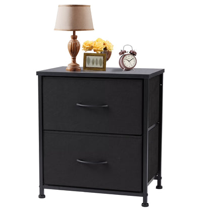 Nightstand, End Table Side Table with 2 Fabric Drawers Bedside Table for Bedroom, Closet